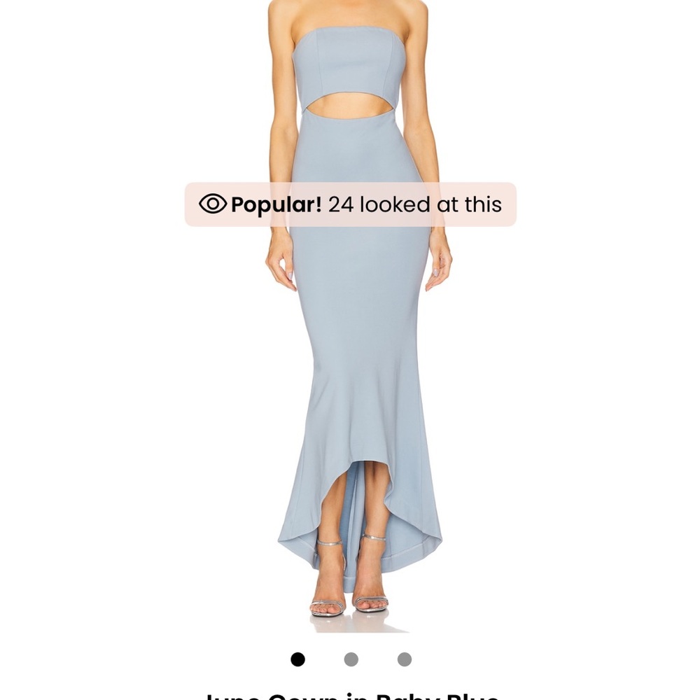 NBD Strapless Cutout Dress in Soft Blue